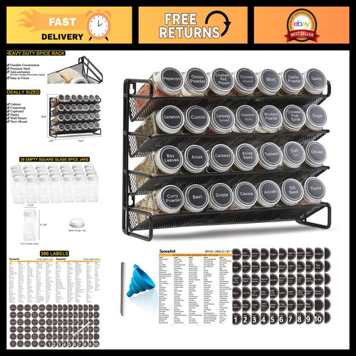 Spice rack organizer set with - spice,