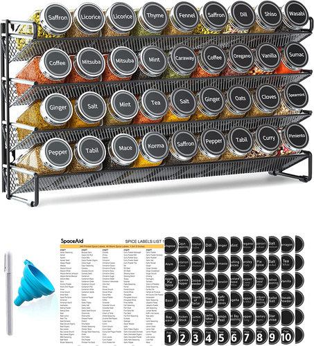 Spice rack organizer set with - organizer,